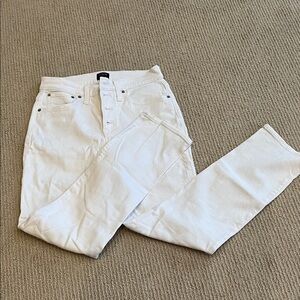 JCrew Factory Essential Straight White Jeans